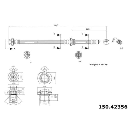Centric Parts Brake Hose, 150.42356 150.42356